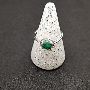 Sterling Silver Aventurine Ring Green Size 9 Ring Bomb Party